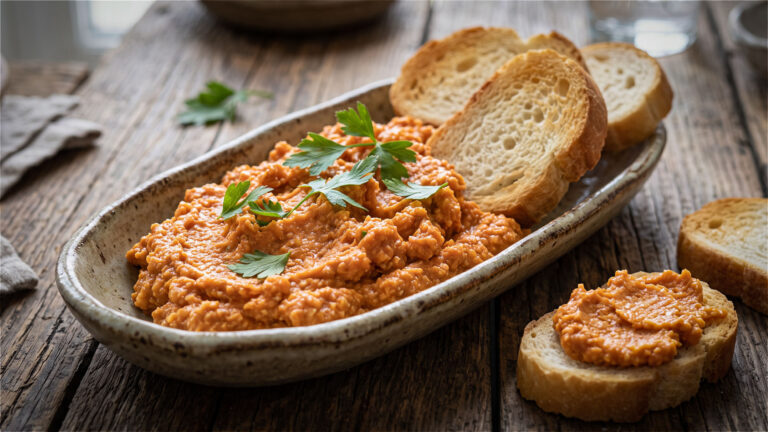 Almogrote, die traditionelle Käsepaste aus gereiftem Ziegenkäse, Paprika und Knoblauch