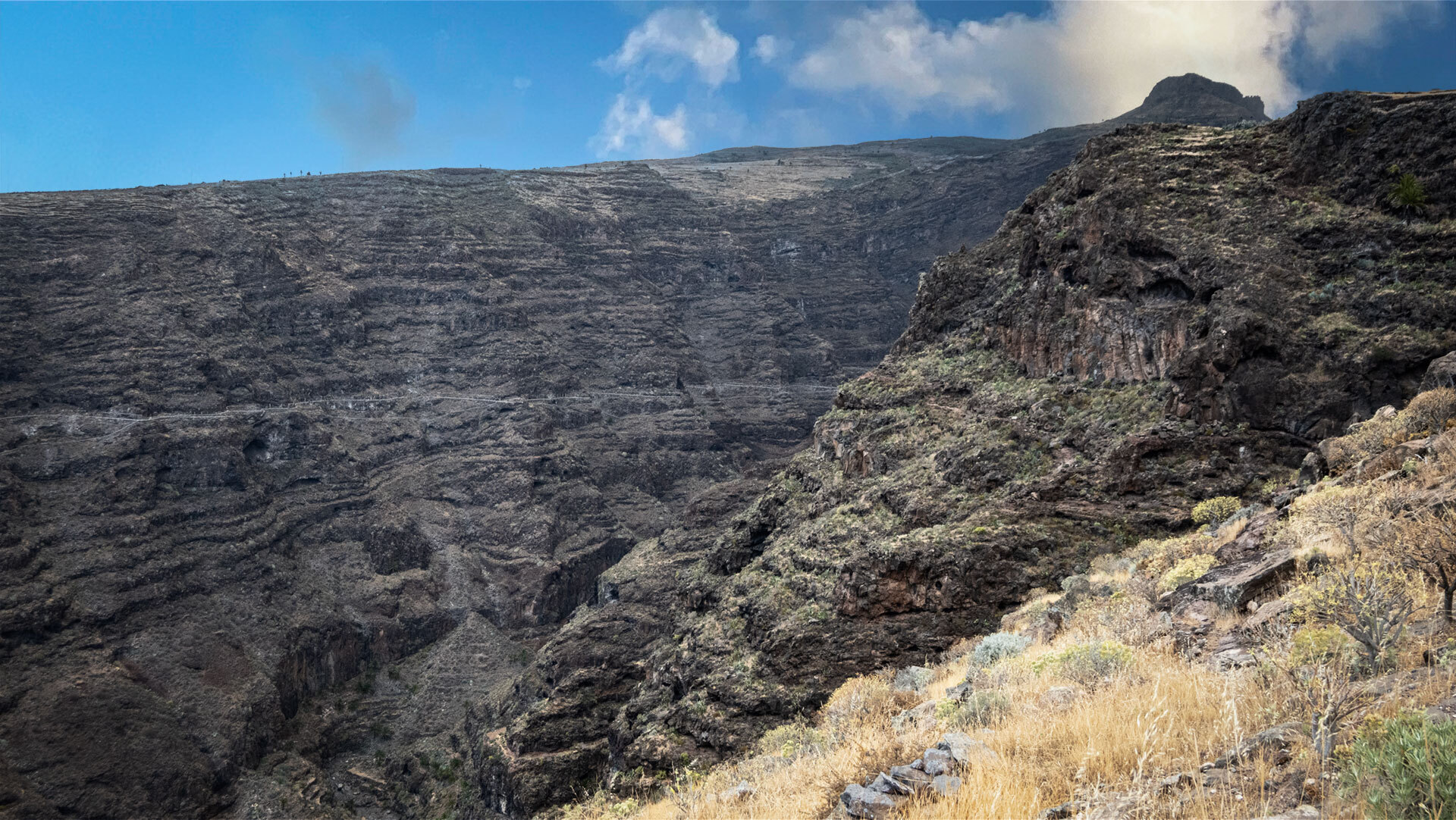 Barranco de Rajita mit La Fortaleza, La Gomera – spektakuläre Schlucht.