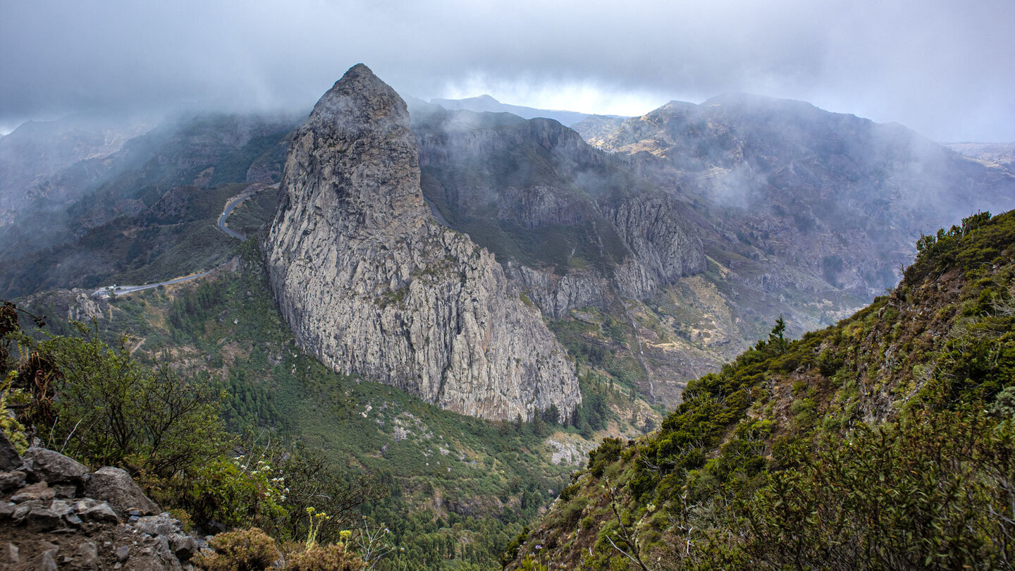 Blick auf den Roque de Agando von der Cumbre de Tajaqué