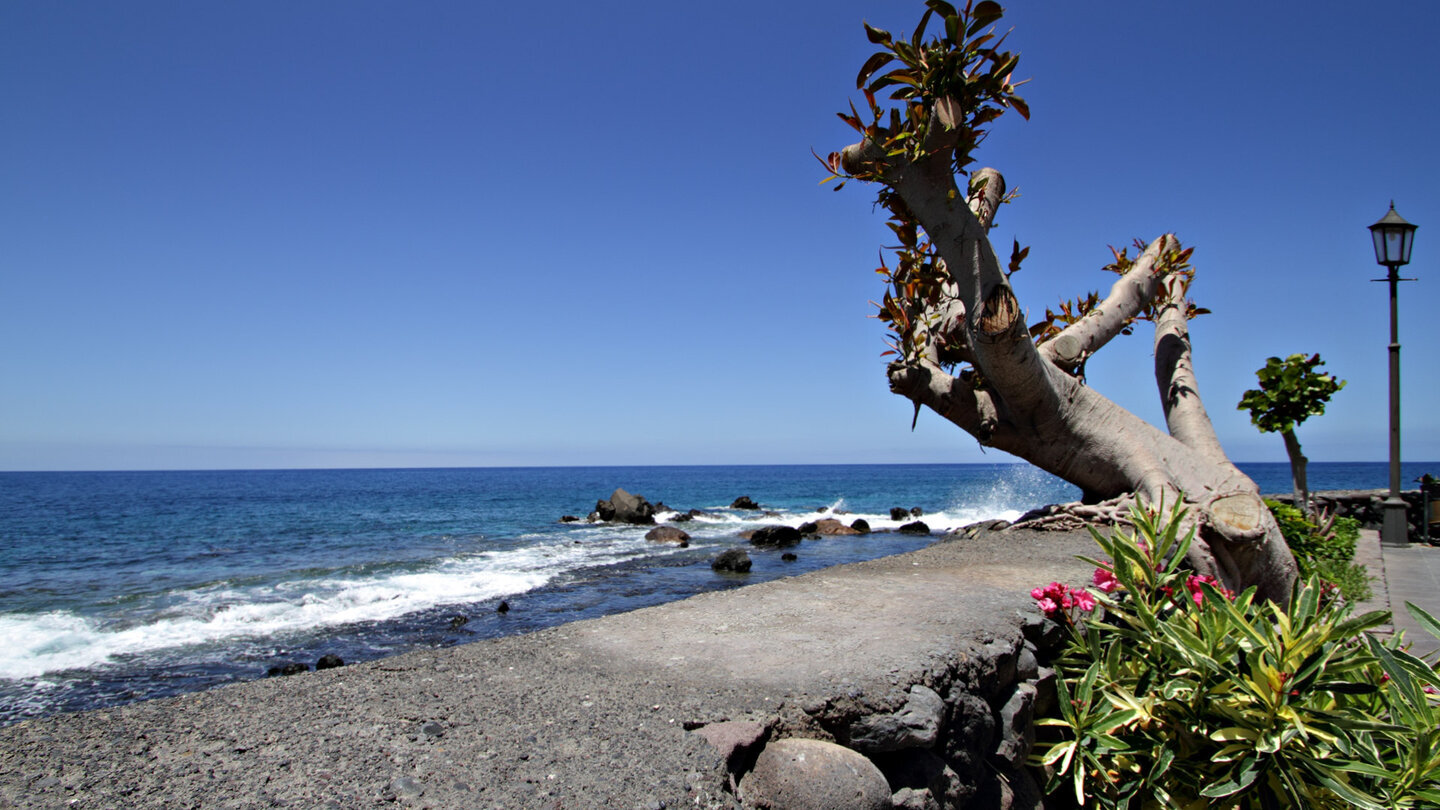 Blick von der Strandpromenade bei der Playa de la Calera auf den Atlantik