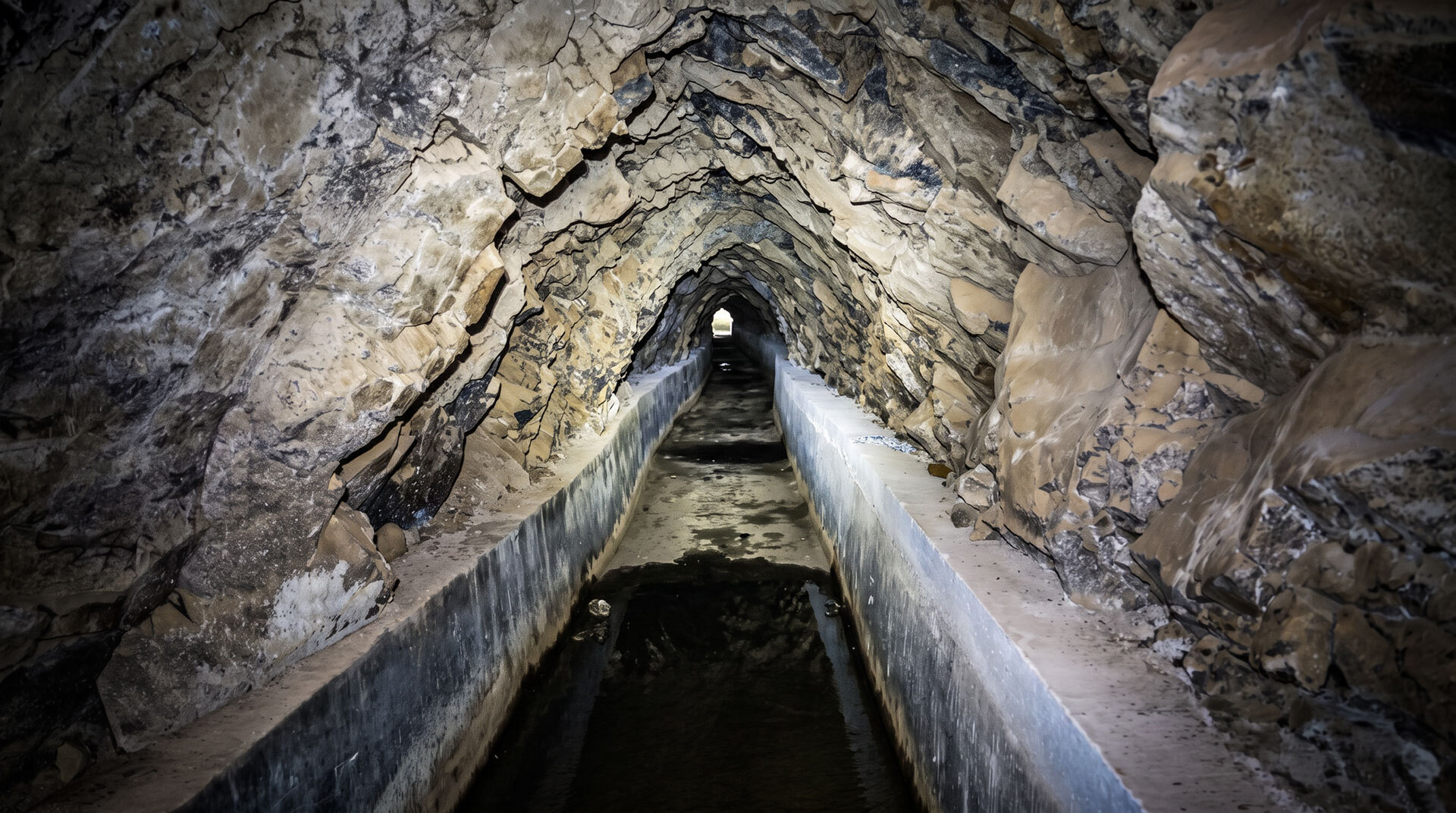 Tropfendes Wasser, absolute Dunkelheit, nur der Schein der Stirnlampe – der Tunnel El Rejo