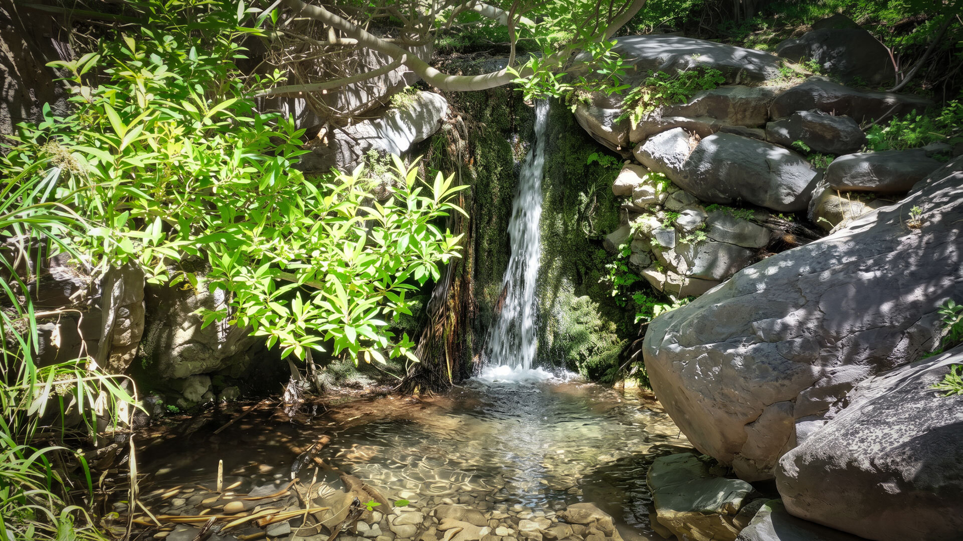 Kaskade am Bachlauf im  Barranco de Arure
