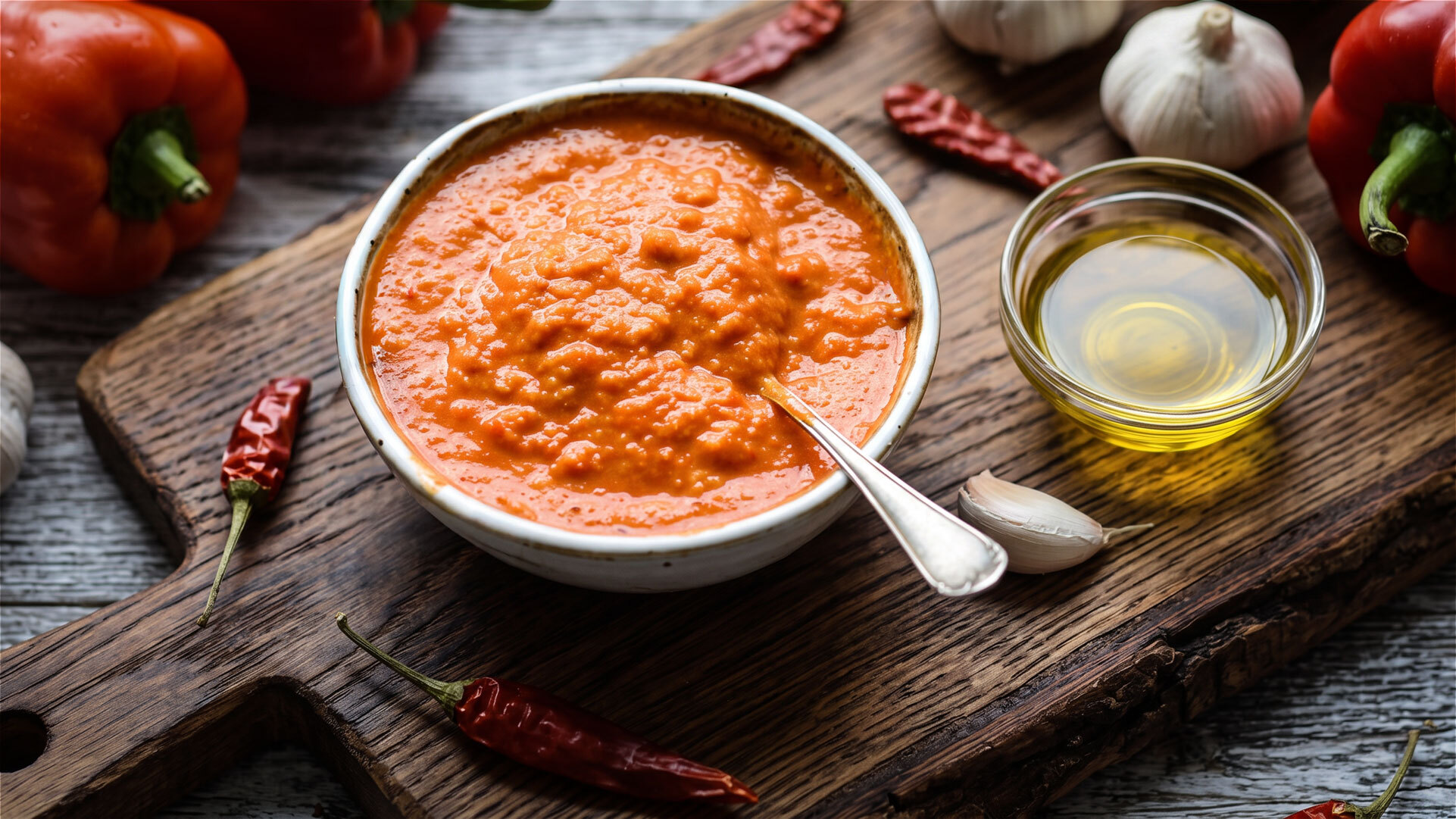 Mojo Rojo – mittelscharfe rote Sauce mit säuerlicher Note.