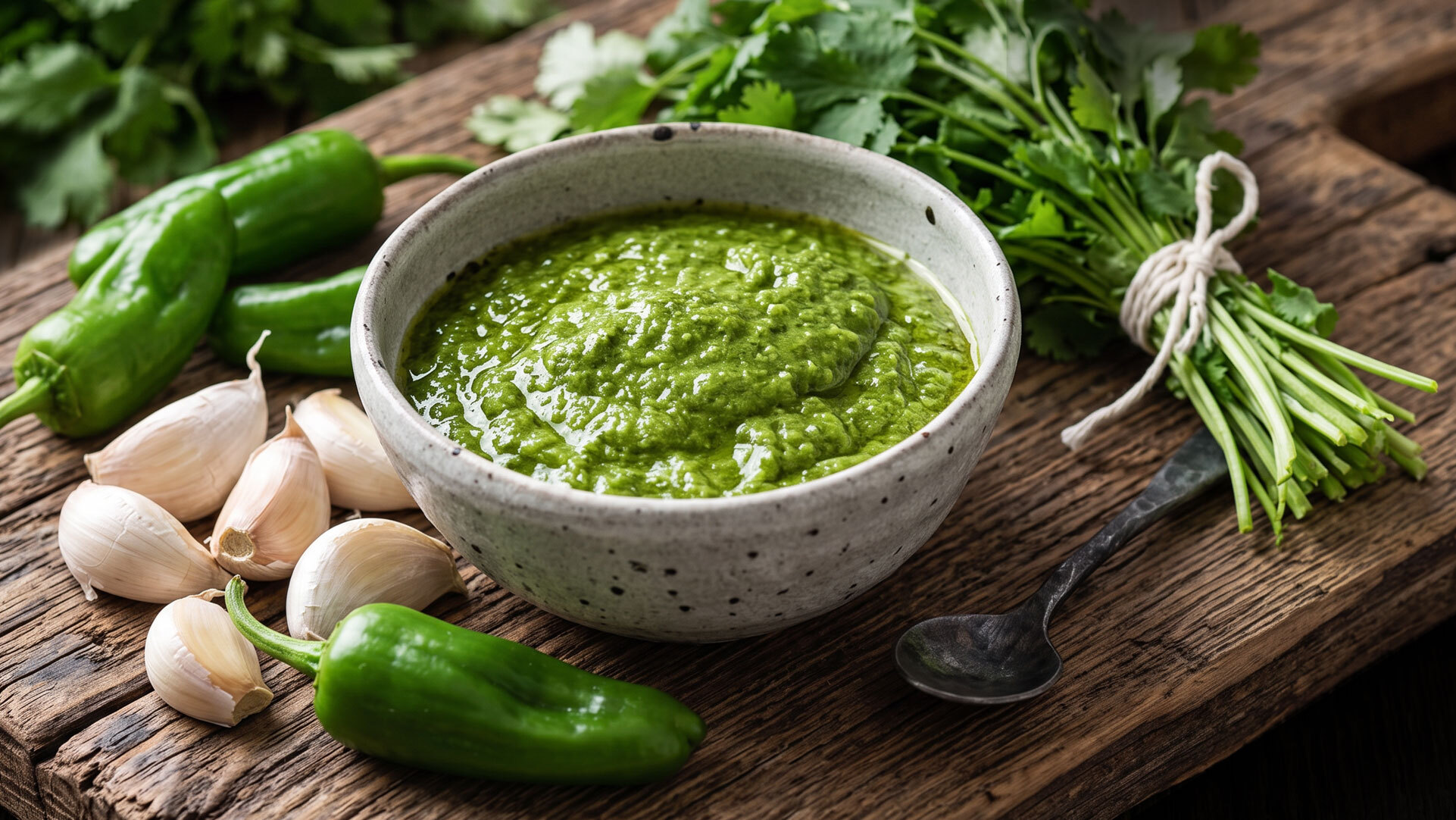 Mojo Verde – milde, kräuterige grüne Sauce der kanarischen Küche.