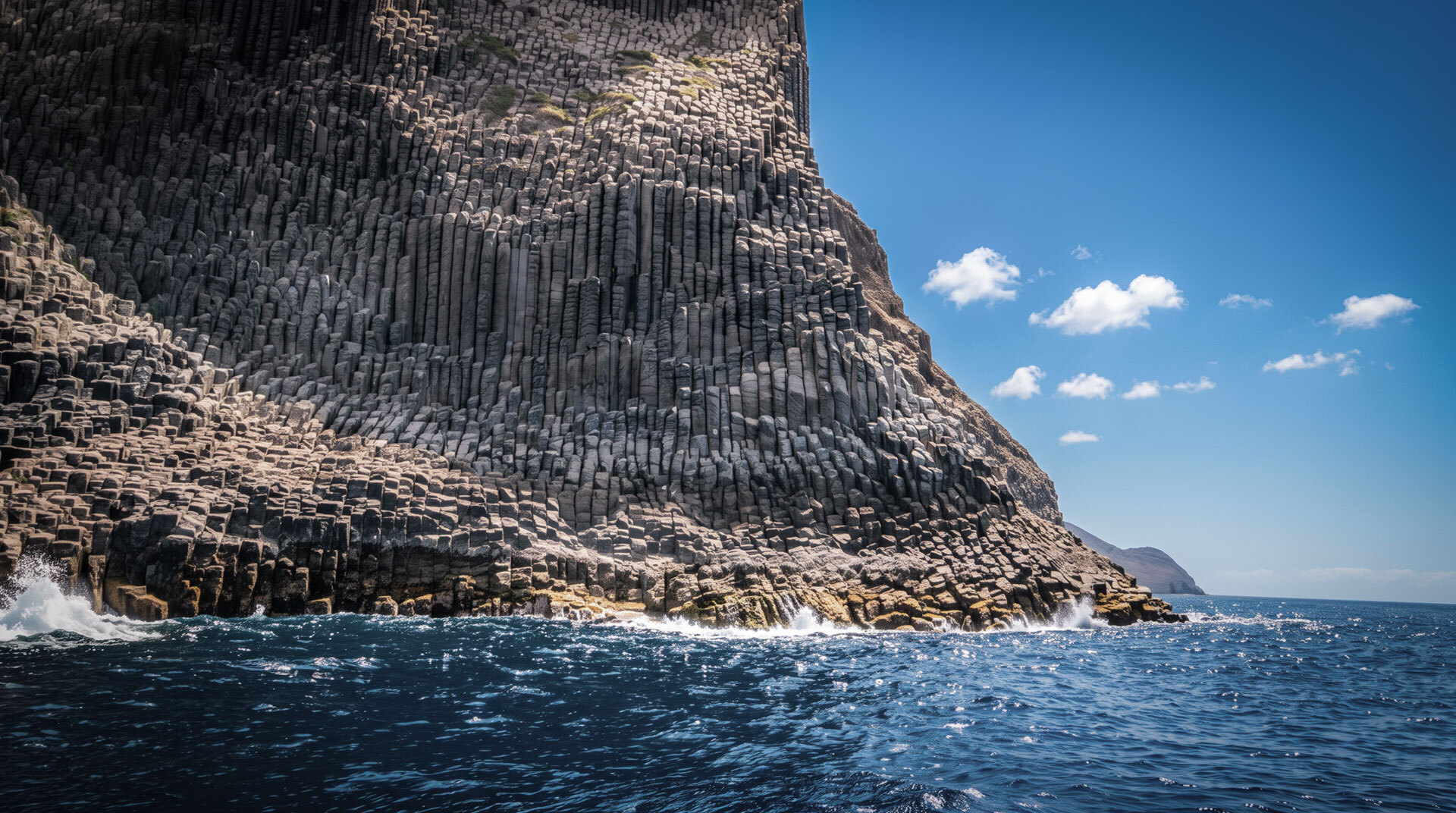 Los Órganos – markante Basaltsäulen an der Nordküste La Gomeras, nur vom Meer aus sichtbar.