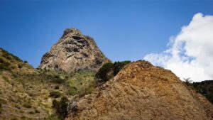Blick vom Aussichtspunkt Mirador El Almendrillo unterhalb des Roque Cano