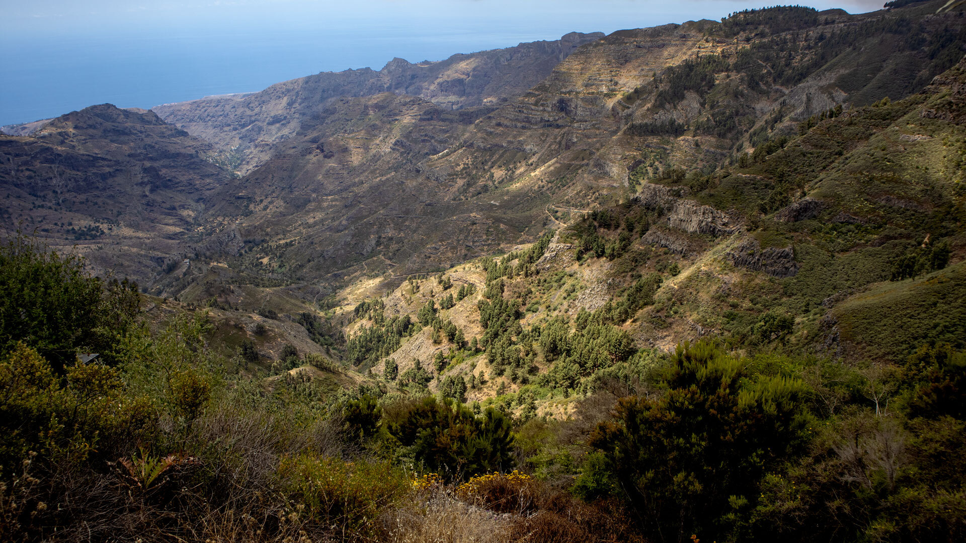 Blick über den Barranco de las Lajas, La Gomera.
