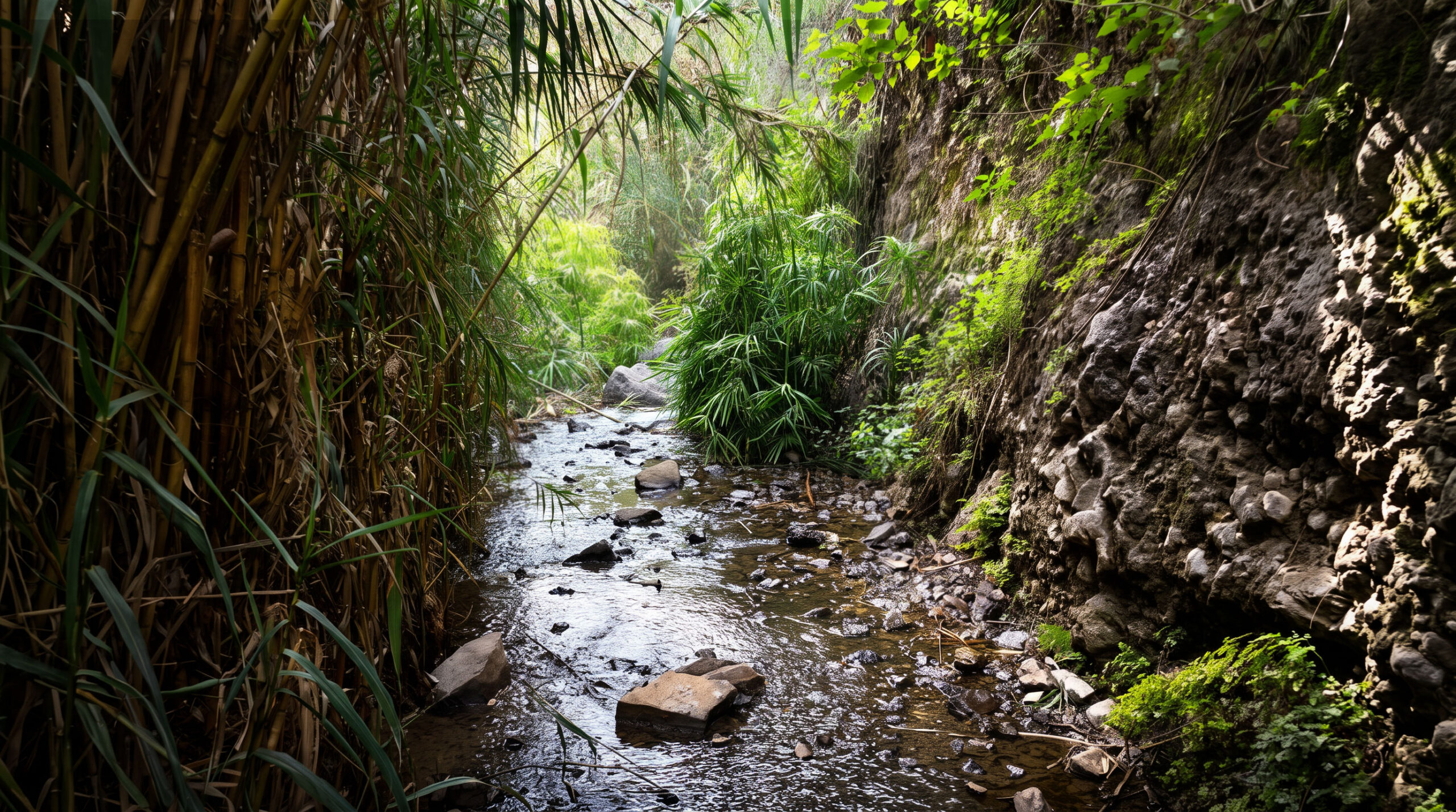 Der Wanderweg im Bachbett des Barranco de Arure auf La Gomera